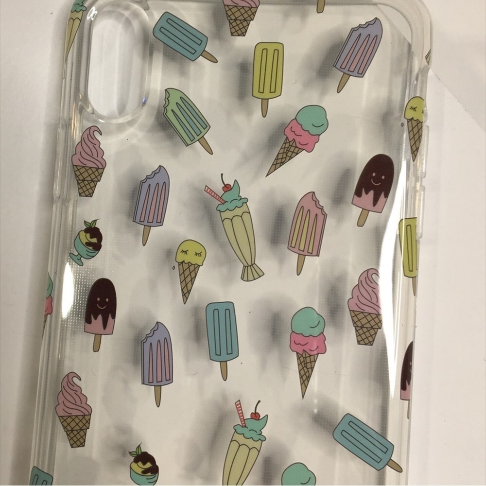 Clear iPhone XS phone case with ice cream cone 🍦 design NIB - Picture 6 of 8